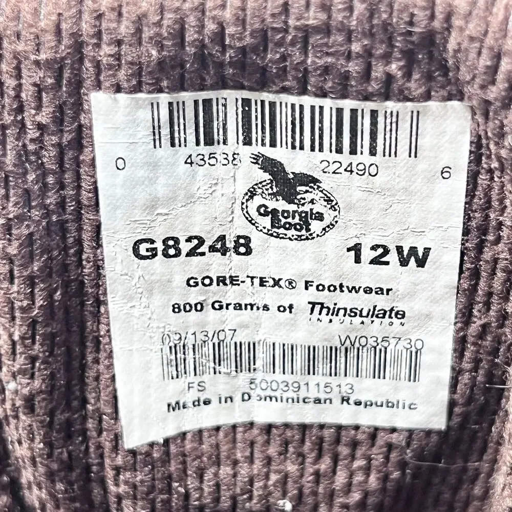 Georgia Boots Sport & Trail Hunting Gore-Tex 12W Steel Toe Thinsulate Ultra 800